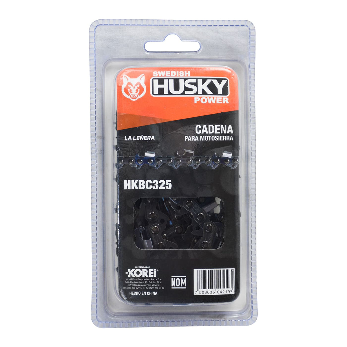Cadena para motosierra Husky Power HKBC325 de 20 pulgadas .325, empaque posterior.