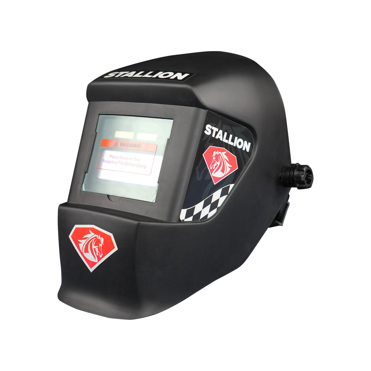 Careta electrónica para soldar Stallion ST-R8, vista lateral opuesta.