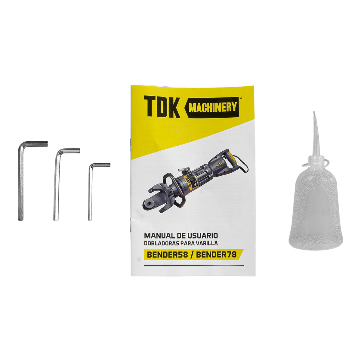 Dobladora eléctrica de varilla TDK BENDER78, accesorios incluidos.