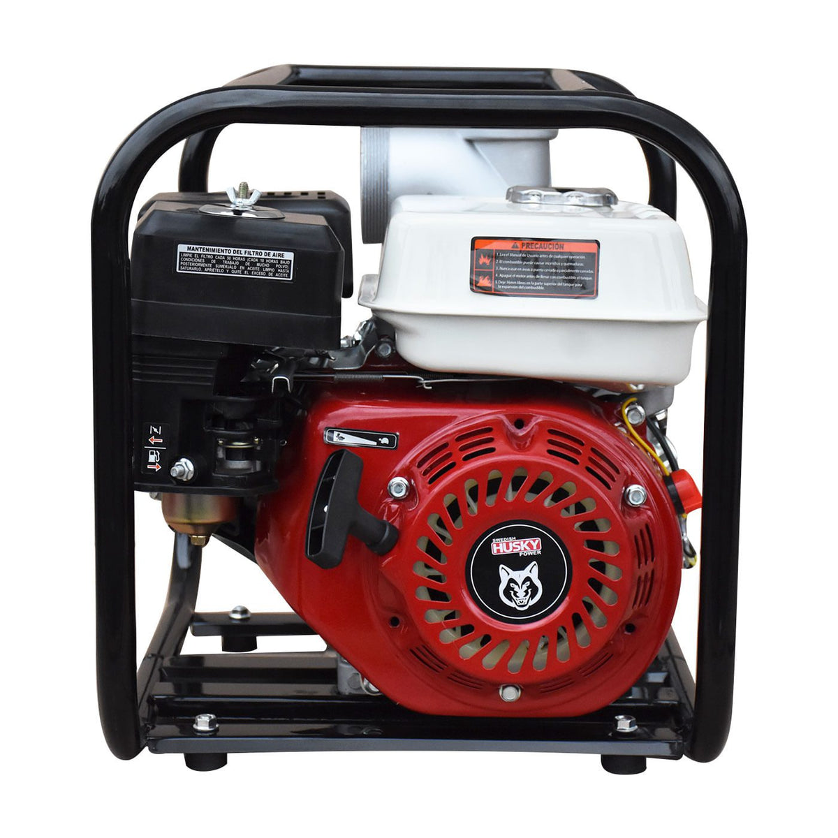 Motobomba Husky Power RLB3365 de 3 x 3 pulgadas y 6.5 HP, detalle del motor.