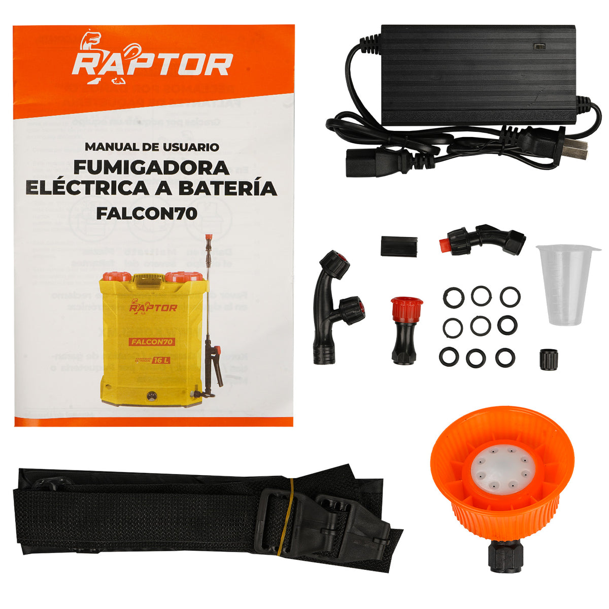 Fumigadora Aspersora 1 Varilla 16L Electrica 12V 8 AH Bateria Recargable RAPTOR - FALCON70