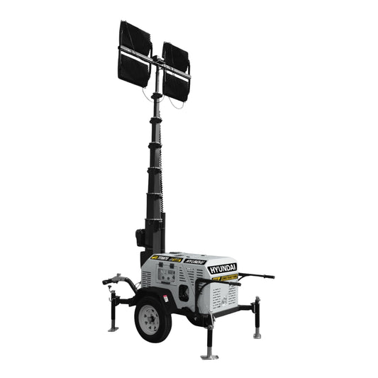 Torre De Luz Hyundai 6000 Watts Lampara LED 4x400w C/Generador Diesel Hyundai HYED600XT-TITAN70
