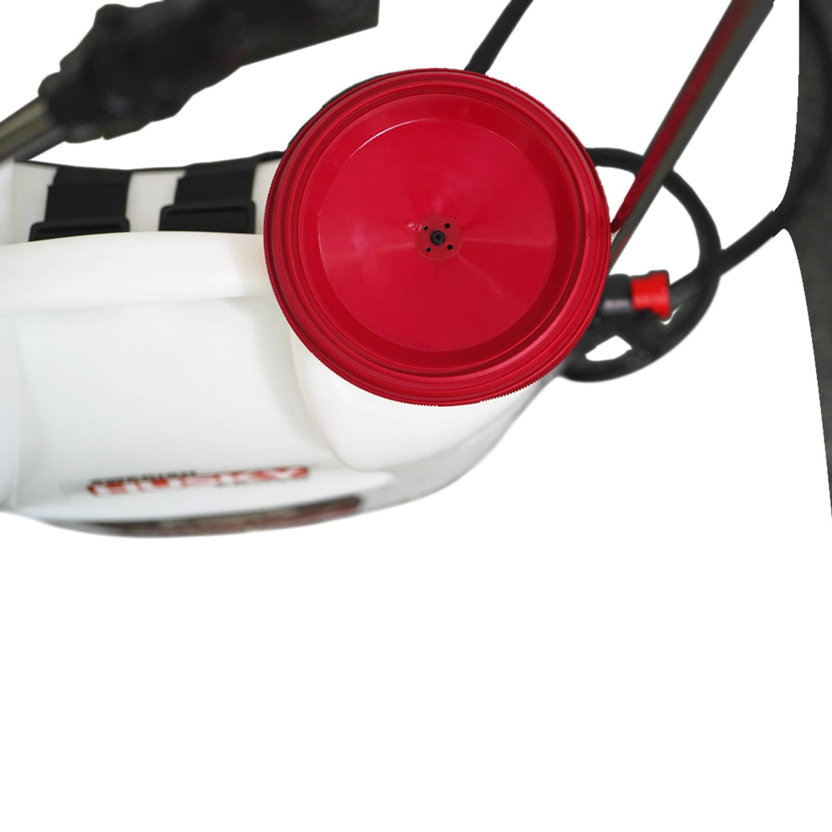 Aspersora eléctrica Husky Power BLASTERPLUS de 20 L con dos lanzas, detalle de tapa.