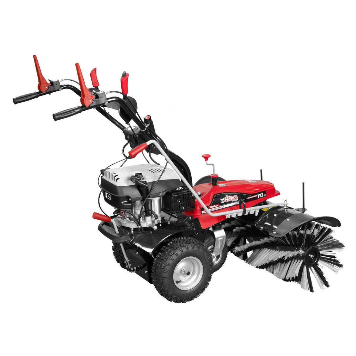 Barredora Husky Power HKB100 con motor de 5 HP, vista lateral.