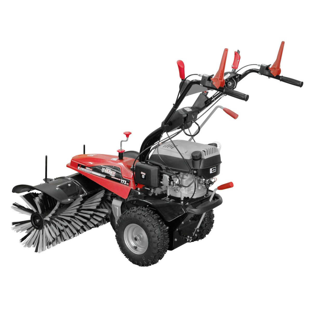 Barredora Husky Power HKB100 con motor de 5 HP, vista opuesta.