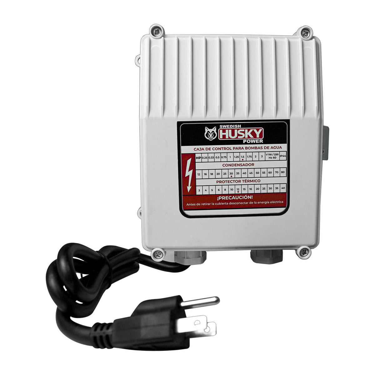 Bomba sumergible Husky Power FLUX150 de 1.5 HP, controlador eléctrico.