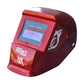 Careta electrónica para soldar Husky Power HKC25 color rojo, tres cuartos opuesto.