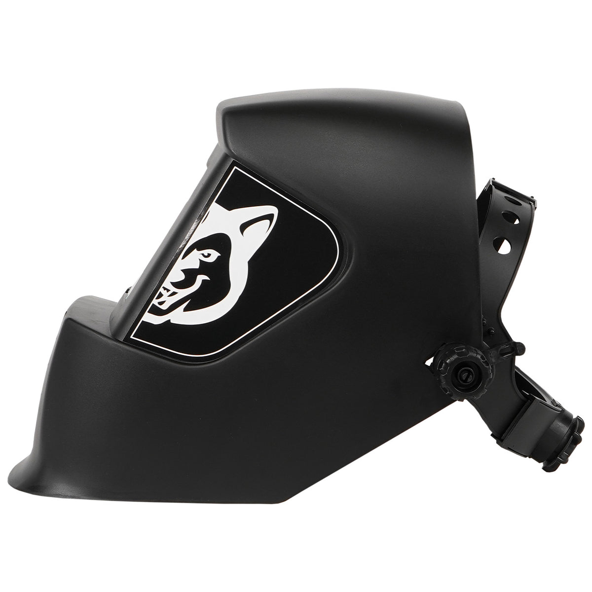 Careta electrónica para soldar Husky Power HKC15 de sombra variable, vista lateral.