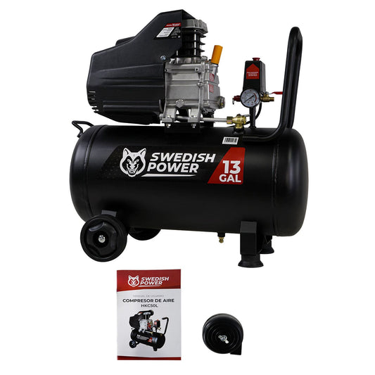 Compresor de aire Husky Power HKC50L de 50 L y 3.5 HP, kit completo.