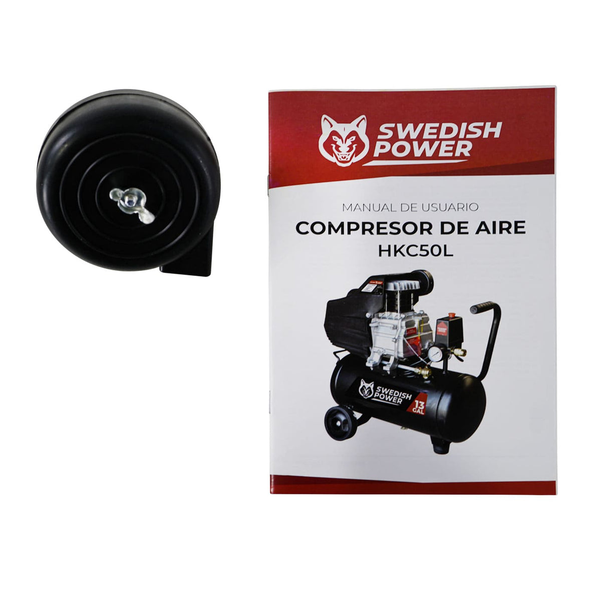 Compresor de aire Husky Power HKC50L de 50 L y 3.5 HP, manual de usuario.