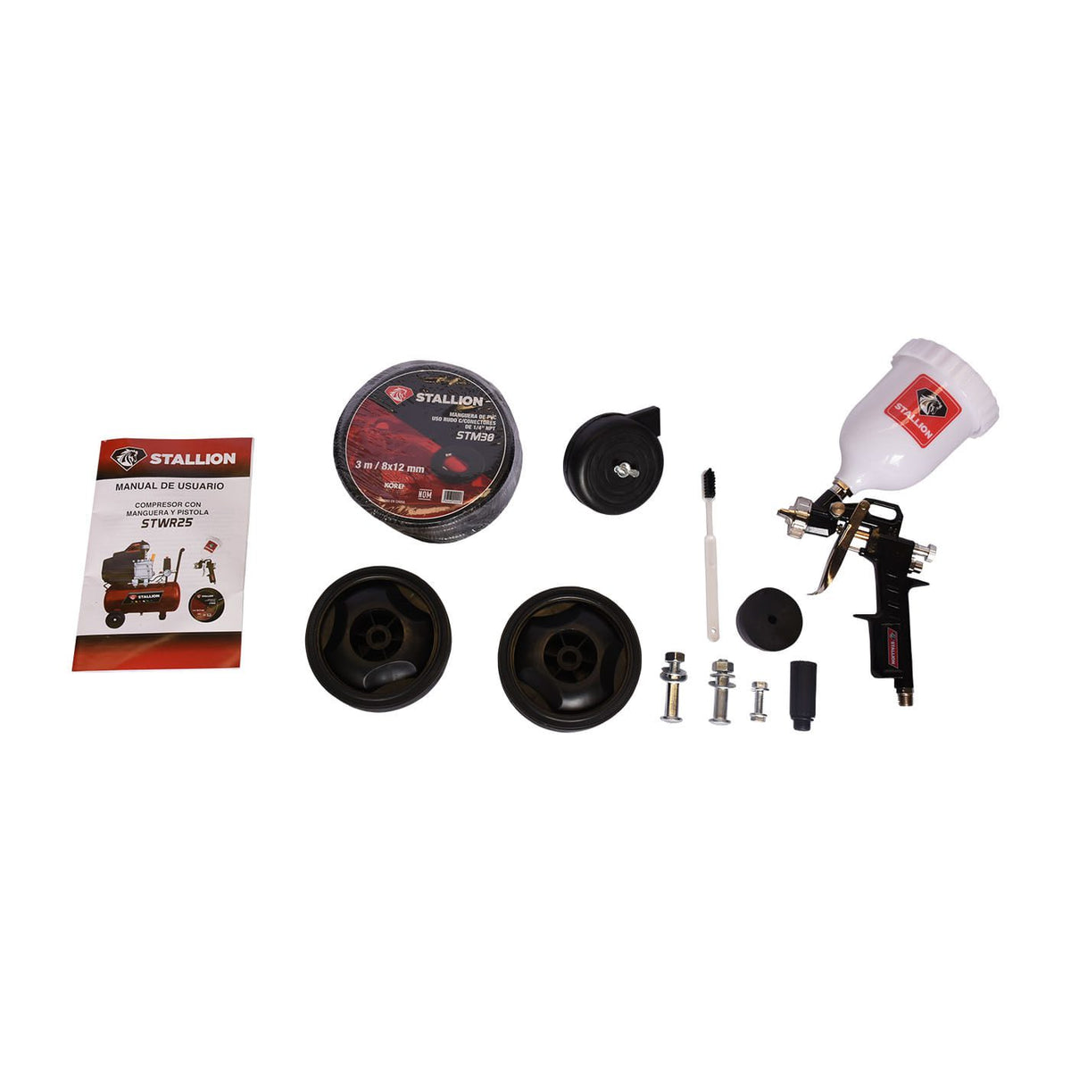 Compresor de aire 25 L Stallion STWR25, accesorios incluidos.