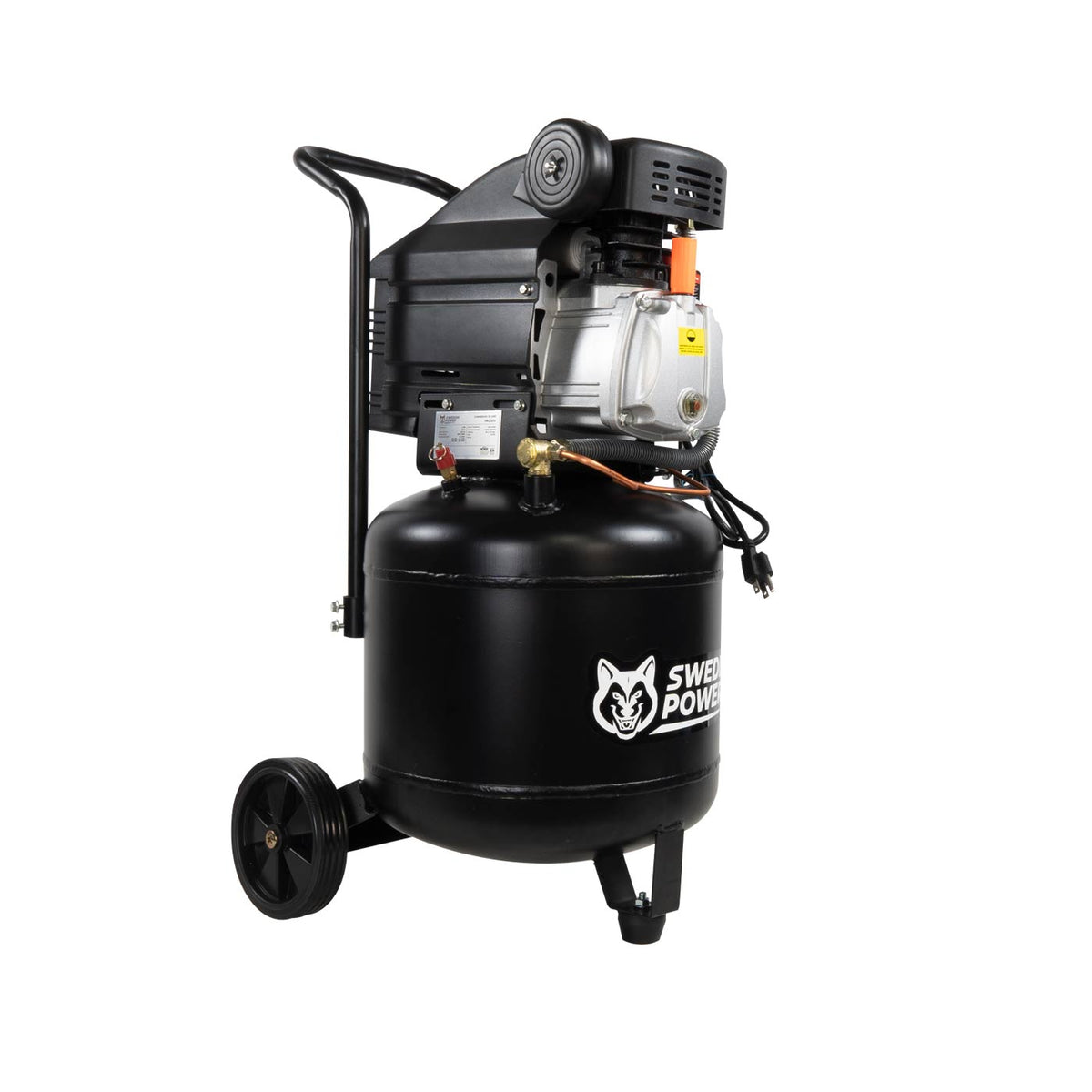 Compresor vertical Swedish Husky Power HKC50V, vista lateral izquierda.
