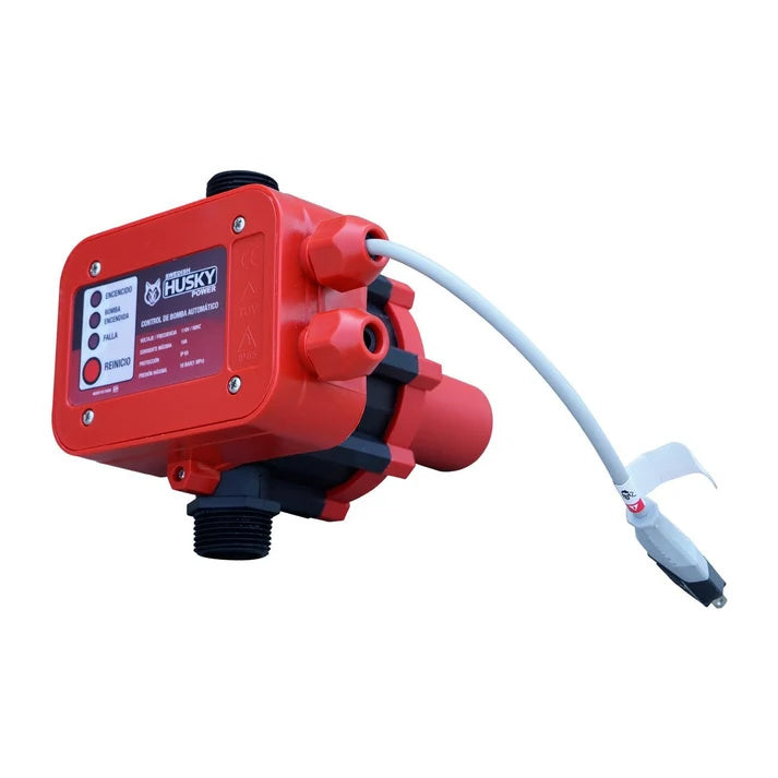 Control automático de bomba Swedish Husky Power HKCBA10 110 V 10 A, vista lateral.