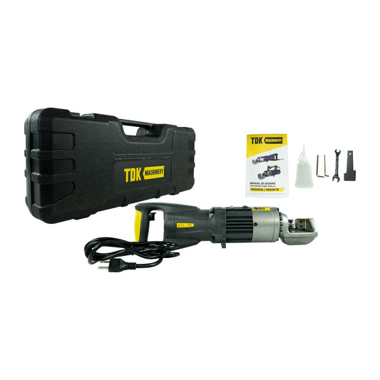 Cortadora de varilla eléctrica TDK REBAR58 con estuche y accesorios, kit completo.