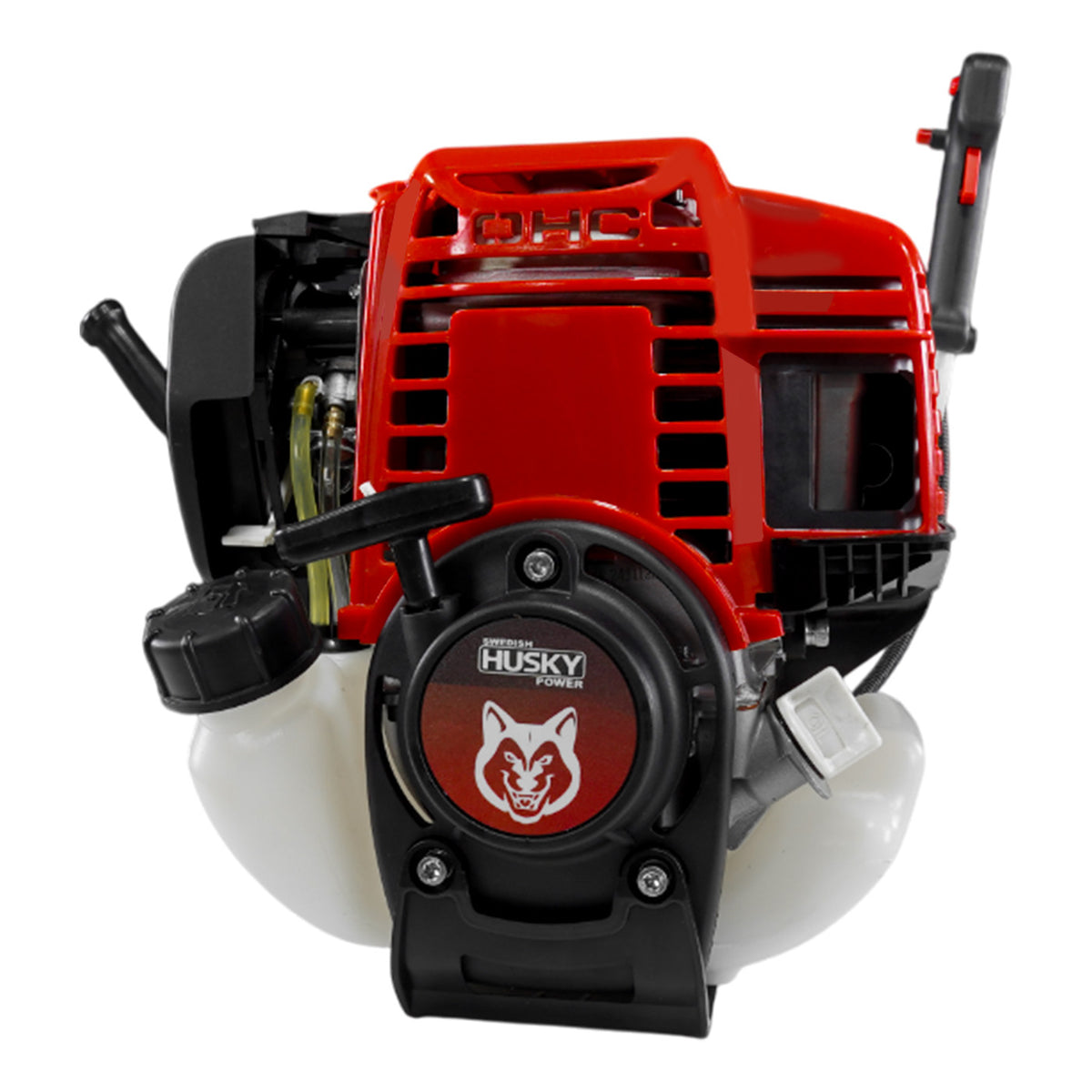 Desmalezadora Husky Power HKD354T de 35 cc y 4 tiempos, detalle del motor.