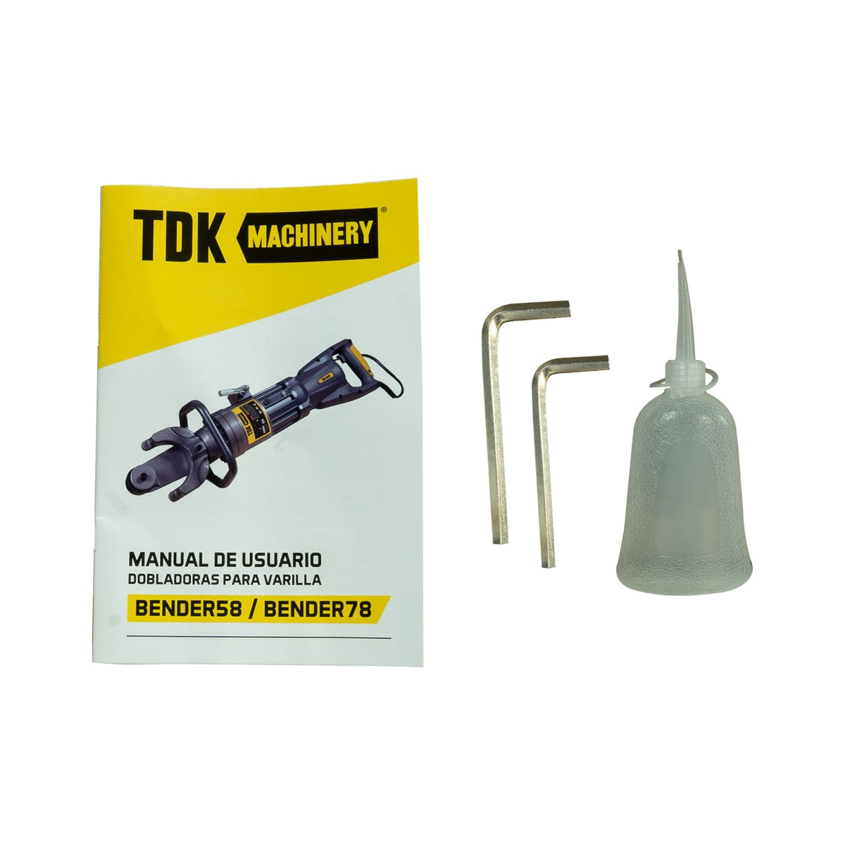 Dobladora eléctrica de varilla TDK BENDER58, accesorios incluidos.