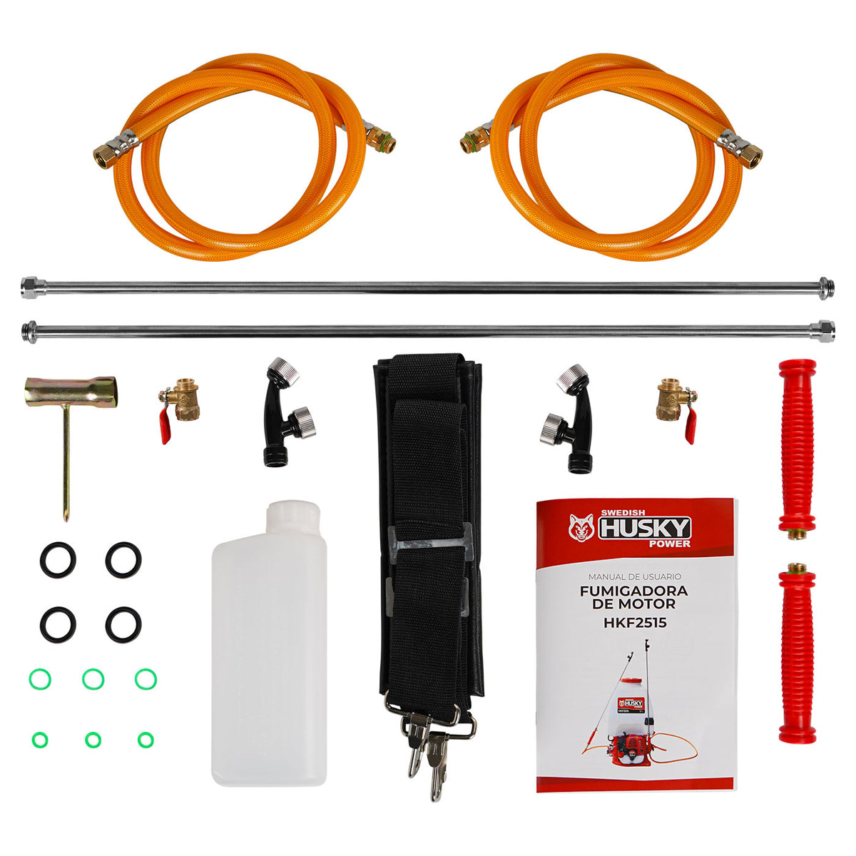 Fumigadora aspersora Husky Power HKF2515 de 25 L y 26 cc, accesorios incluidos.