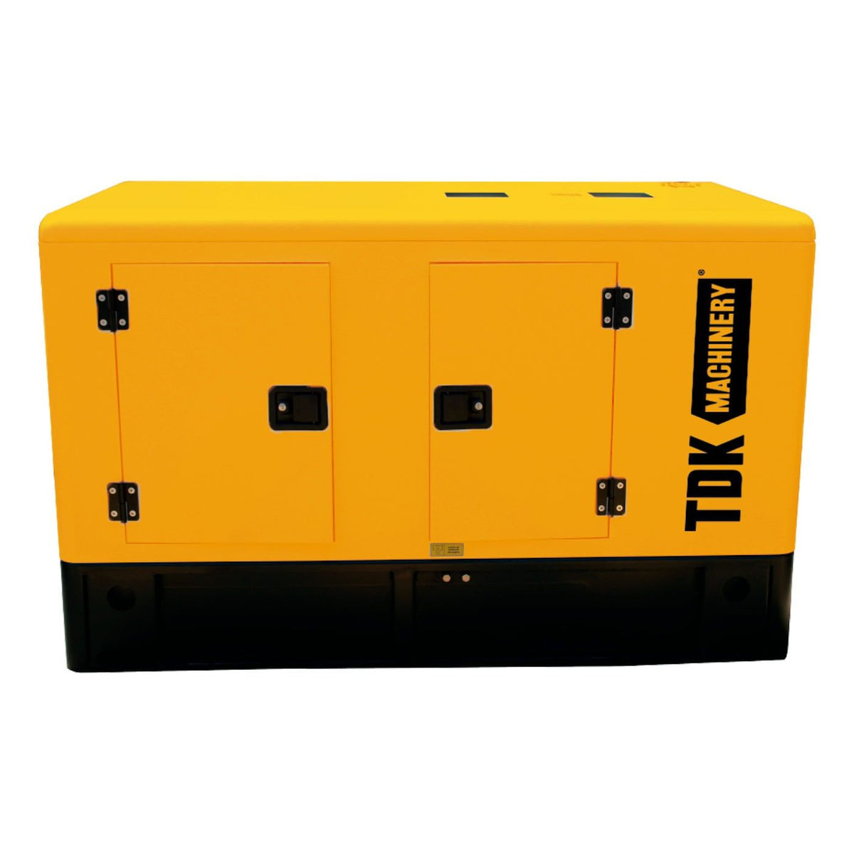 Generador estacionario TDK TDKGE63K de 50 kW / 62.5 kVA, vista lateral.