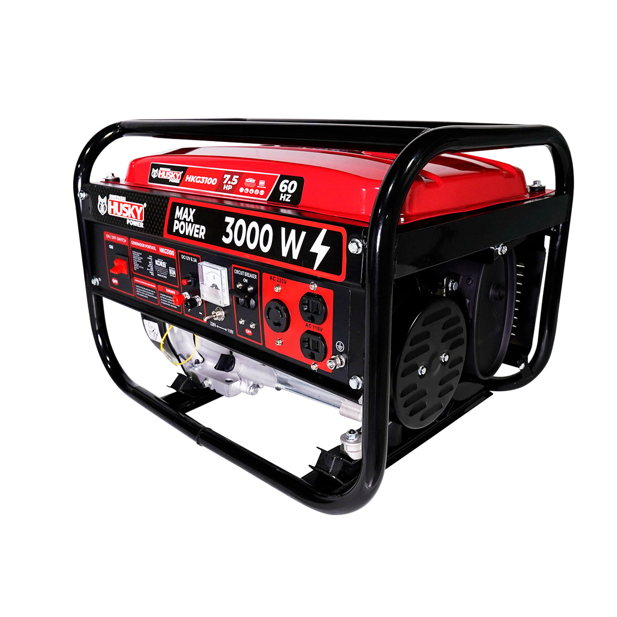 Generador portátil Husky Power HKG3100 a gasolina 2.8–3 kW, vista principal.