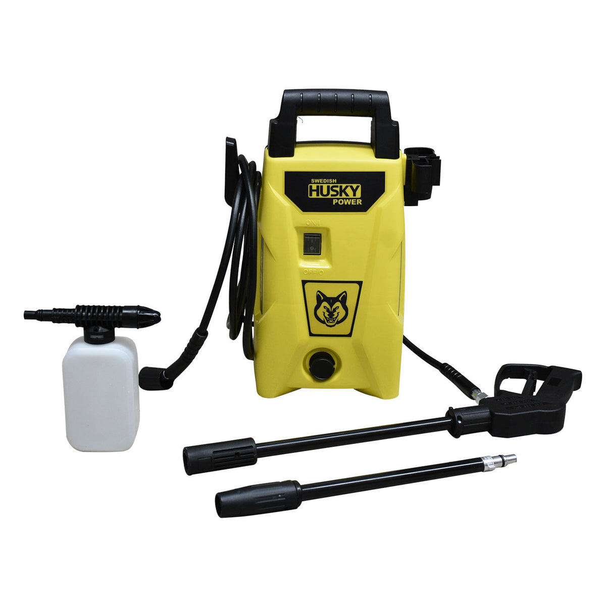 Hidrolavadora eléctrica Husky Power JET140 de 1520 PSI, kit completo.