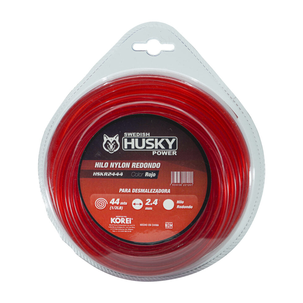 Hilo redondo rojo Husky Power HSKR2444 2.4 mm x 44 m, vista principal.