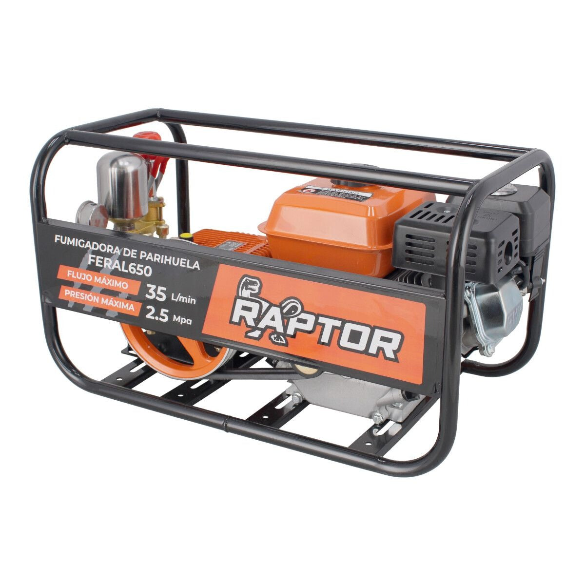 Fumigadora Parihuela De Pistones Con Motor RAPTOR 6.5 hp Con Base Y 2 Mangueras De 50 cm  RAPTOR- FERAL650
