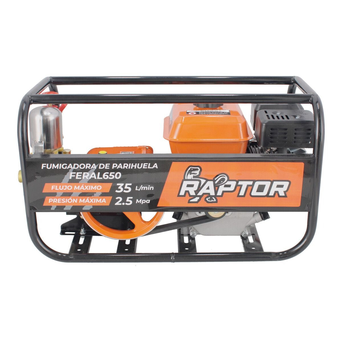 Fumigadora Parihuela De Pistones Con Motor RAPTOR 6.5 hp Con Base Y 2 Mangueras De 50 cm  RAPTOR- FERAL650
