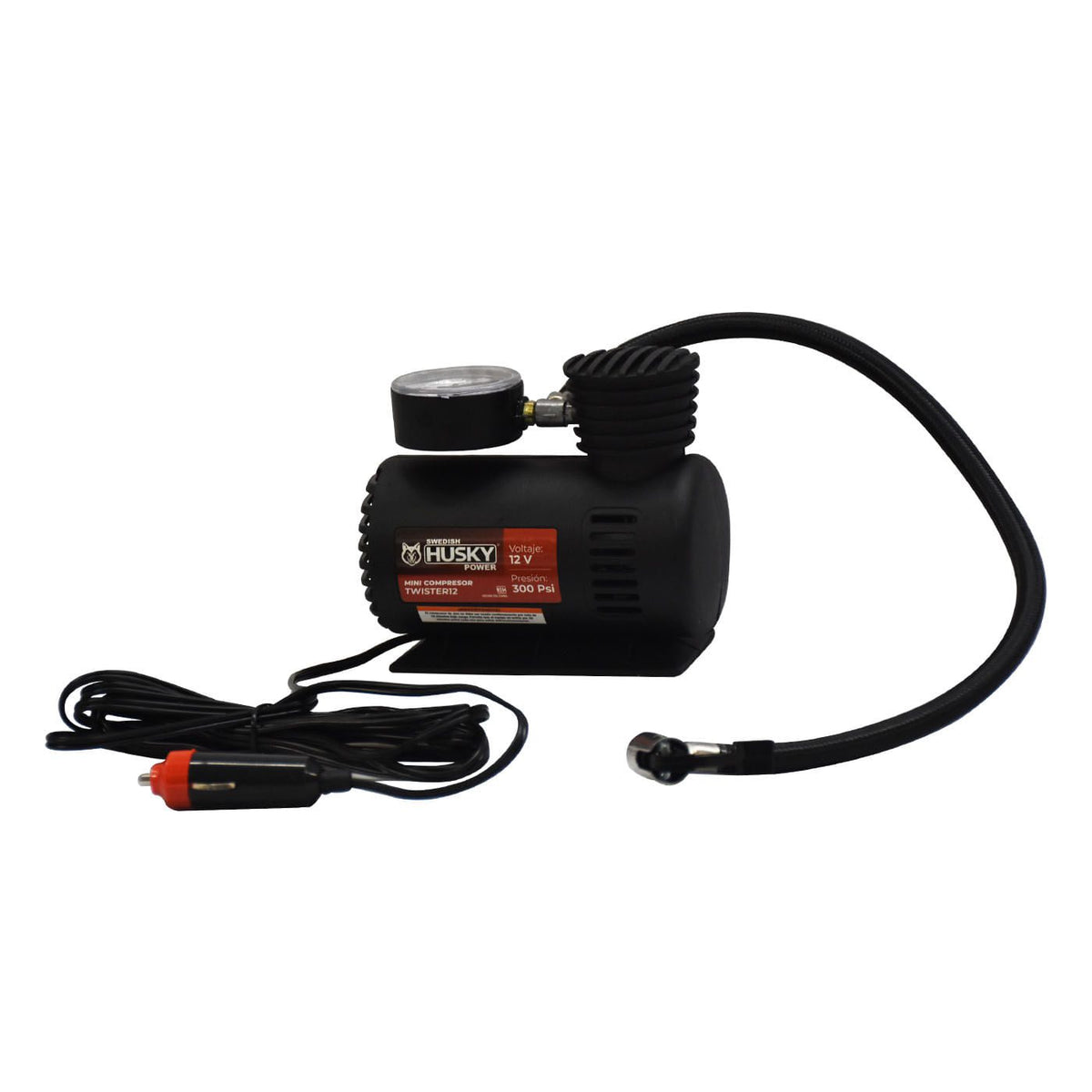 Mini compresor de aire 12 V Swedish Husky Power TWISTER12, vista principal.