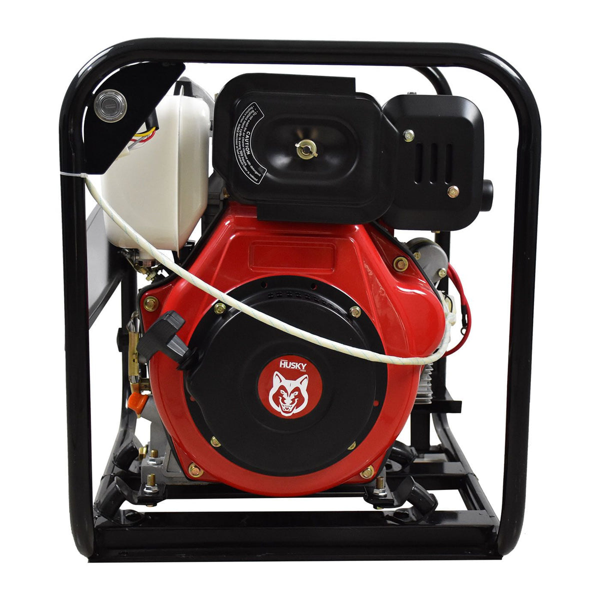 Motobomba diésel Husky Power HKBD3010F de 3 x 3 pulgadas y 10 HP, detalle del motor.