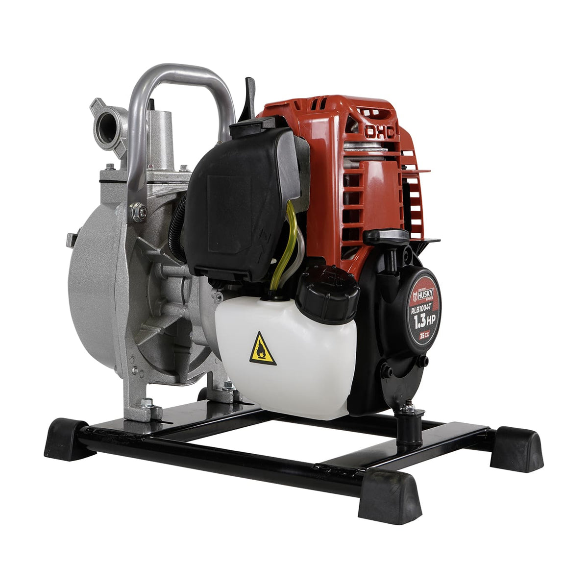 Motobomba Husky Power RLB1004T de 1 x 1 pulgada y 35 cc 4 tiempos, vista opuesta.