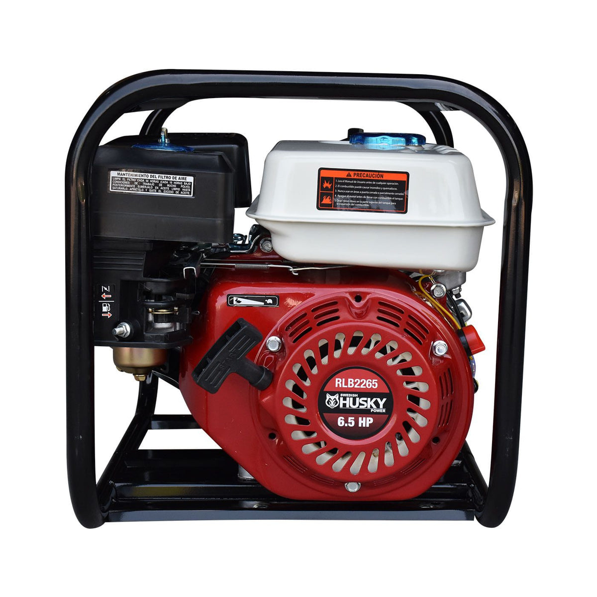 Motobomba Husky Power RLB2265 de 2 x 2 pulgadas y 6.5 HP, detalle del motor.