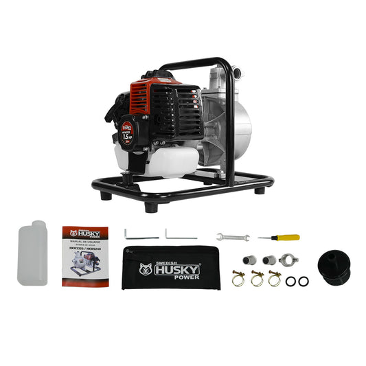 Motobomba Husky Power HKW3325 de 1 pulgada y 33 cc, kit completo.