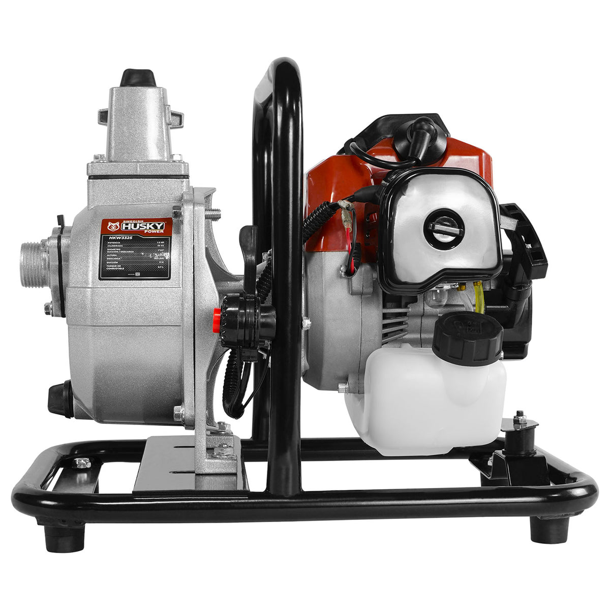 Motobomba Husky Power HKW3325 de 1 pulgada y 33 cc, vista frontal.