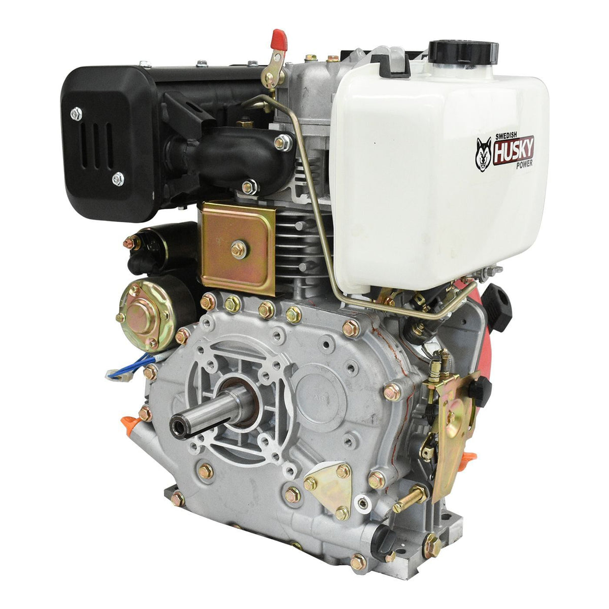 Motor diésel Husky Power HKD100 de 10 HP, vista lateral.