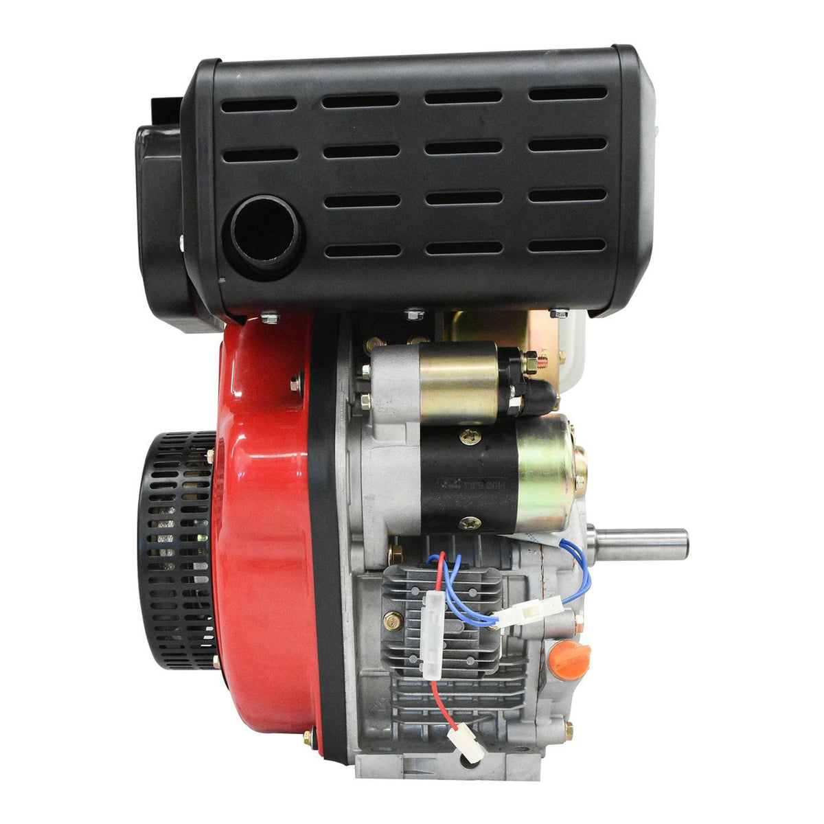 Motor diésel Husky Power HKD100 de 10 HP, vista trasera.