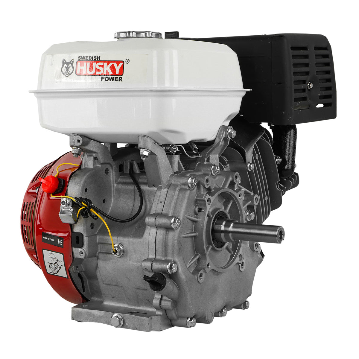 Motor a gasolina Husky Power RLM1600 de 16 HP, vista en tres cuartos opuesta.