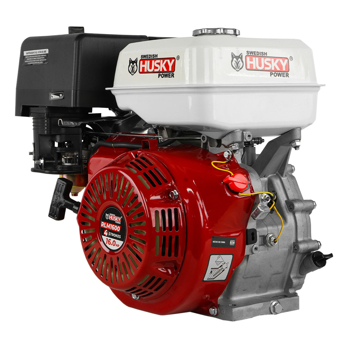 Motor a gasolina Husky Power RLM1600 de 16 HP, vista opuesta.