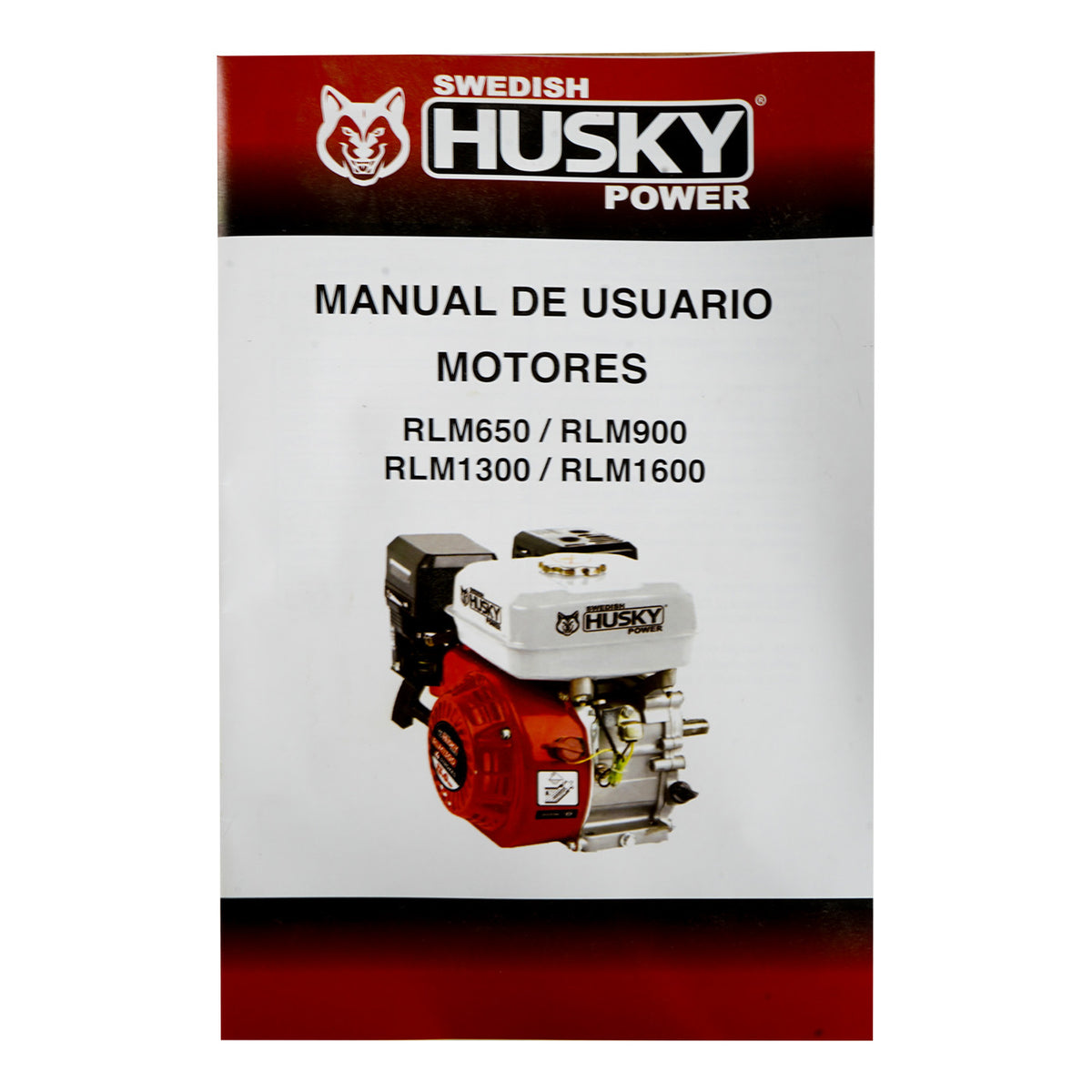 Motor a gasolina Husky Power RLM1600 de 16 HP, manual de usuario.