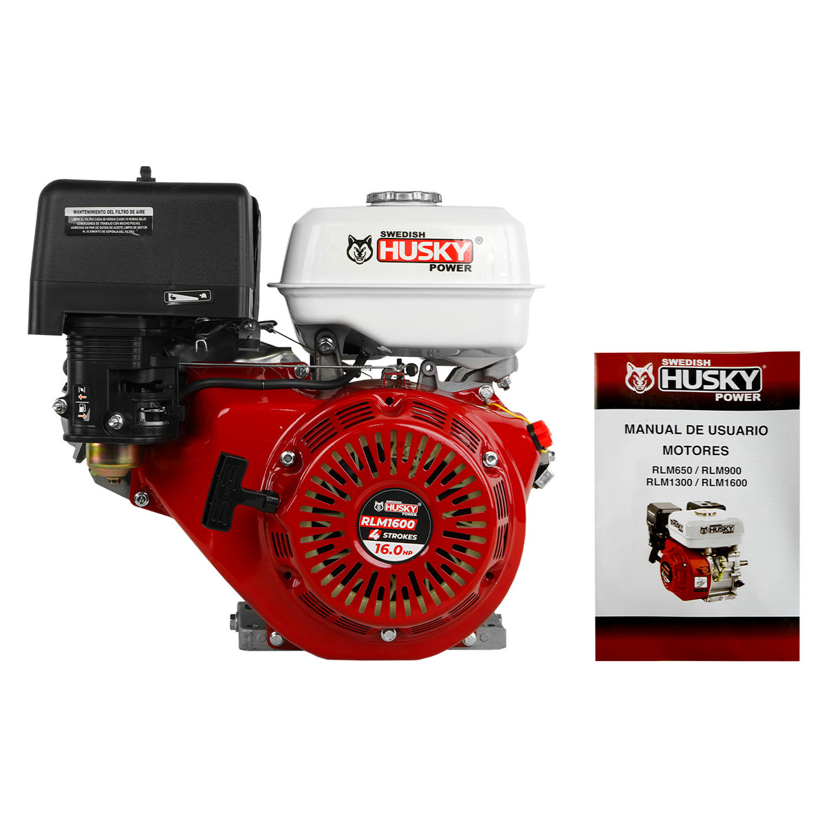 Motor a gasolina Husky Power RLM1600 de 16 HP, equipo con manual.