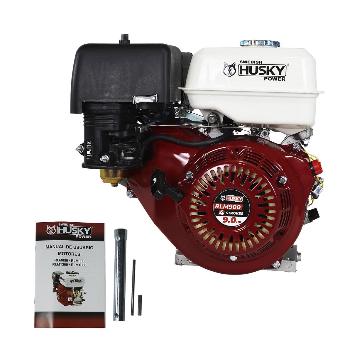 Motor a gasolina Husky Power RLM900 de 9 HP, kit completo.
