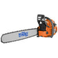 Motosierra Husky Power SH36528 de 61.5 cc con barra de 28 pulgadas, vista en tres cuartos.