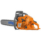 Motosierra Husky Power SH36528 de 61.5 cc con barra de 28 pulgadas, vista opuesta.