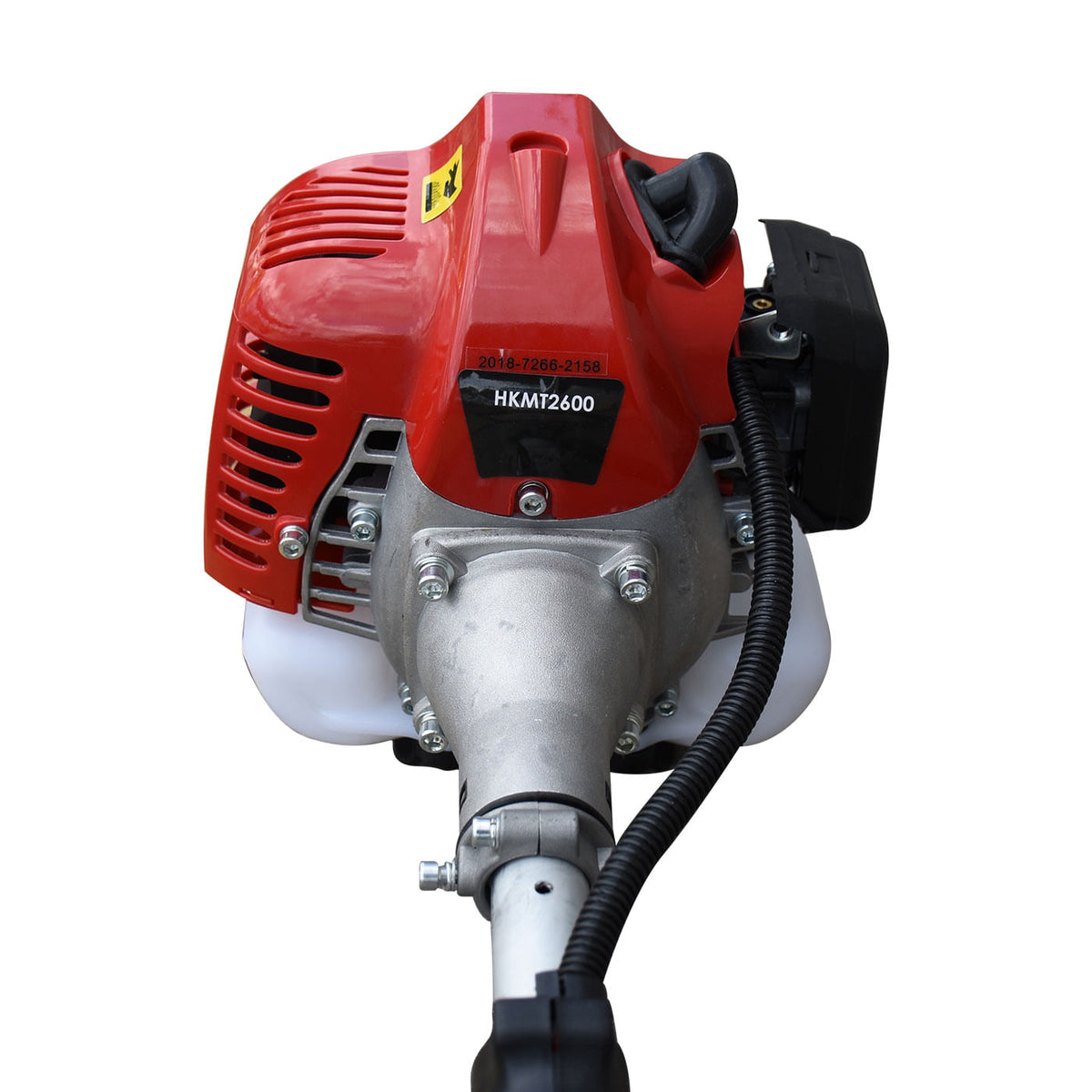 Motosierra telescópica Husky Power HKMT2600 de 26 cc con barra de 12 pulgadas, detalle del motor.