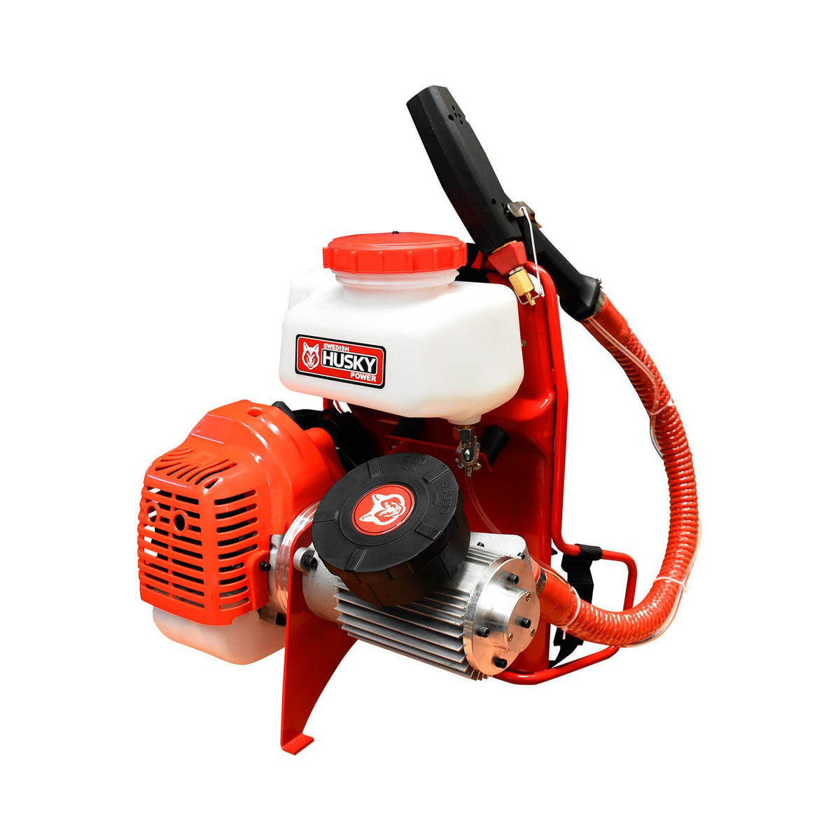 Nebulizadora Husky Power TECHNOLANCER de 52 cc, vista lateral.