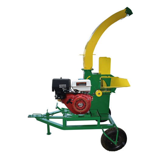 Picadora de forraje cuello de ganso Rayken RKPD65RJ-HKS16 con motor Husky de 16 HP, vista principal.