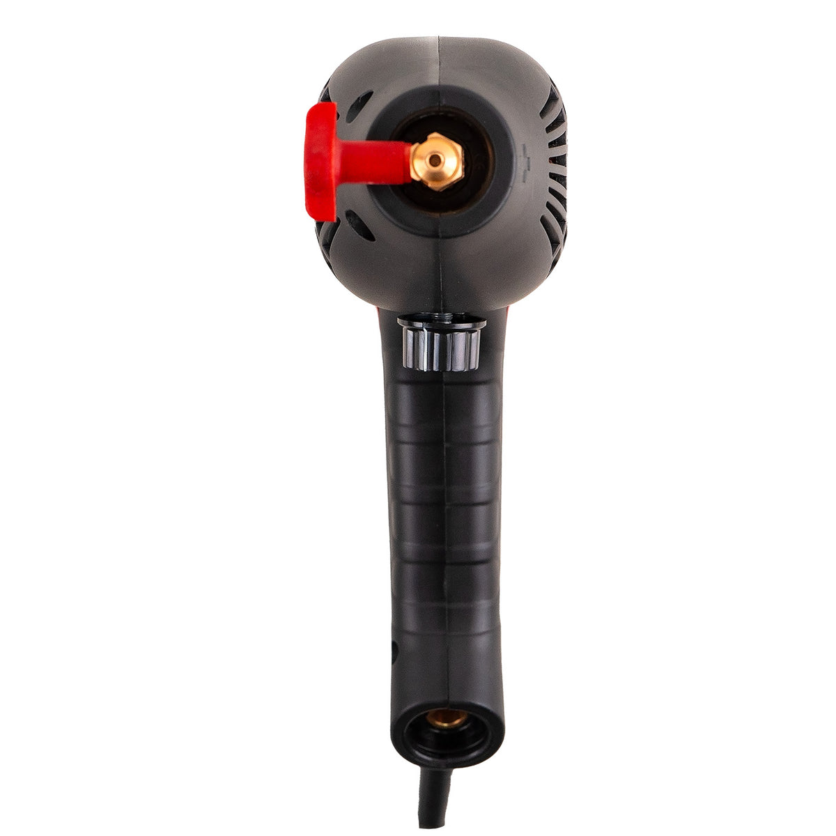 Pistola soldadora Swedish Husky Power STINGER 110 V 120 A, detalle frontal de la boquilla.