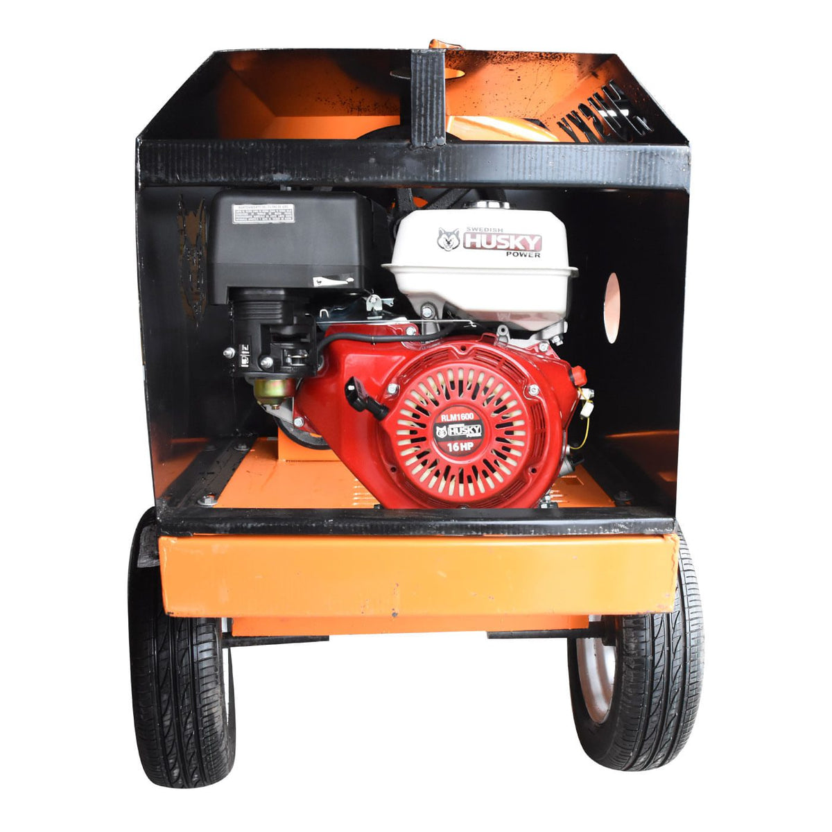 Revolvedora Husky Power HKRB1-HSK16 de 1 saco con motor 16 HP, vista frontal.