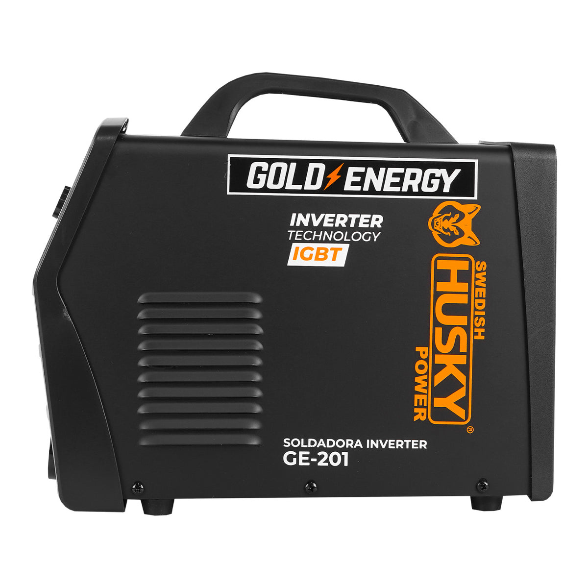 Soldadora inverter Husky Power GE-201 110/220 V, vista lateral opuesta.