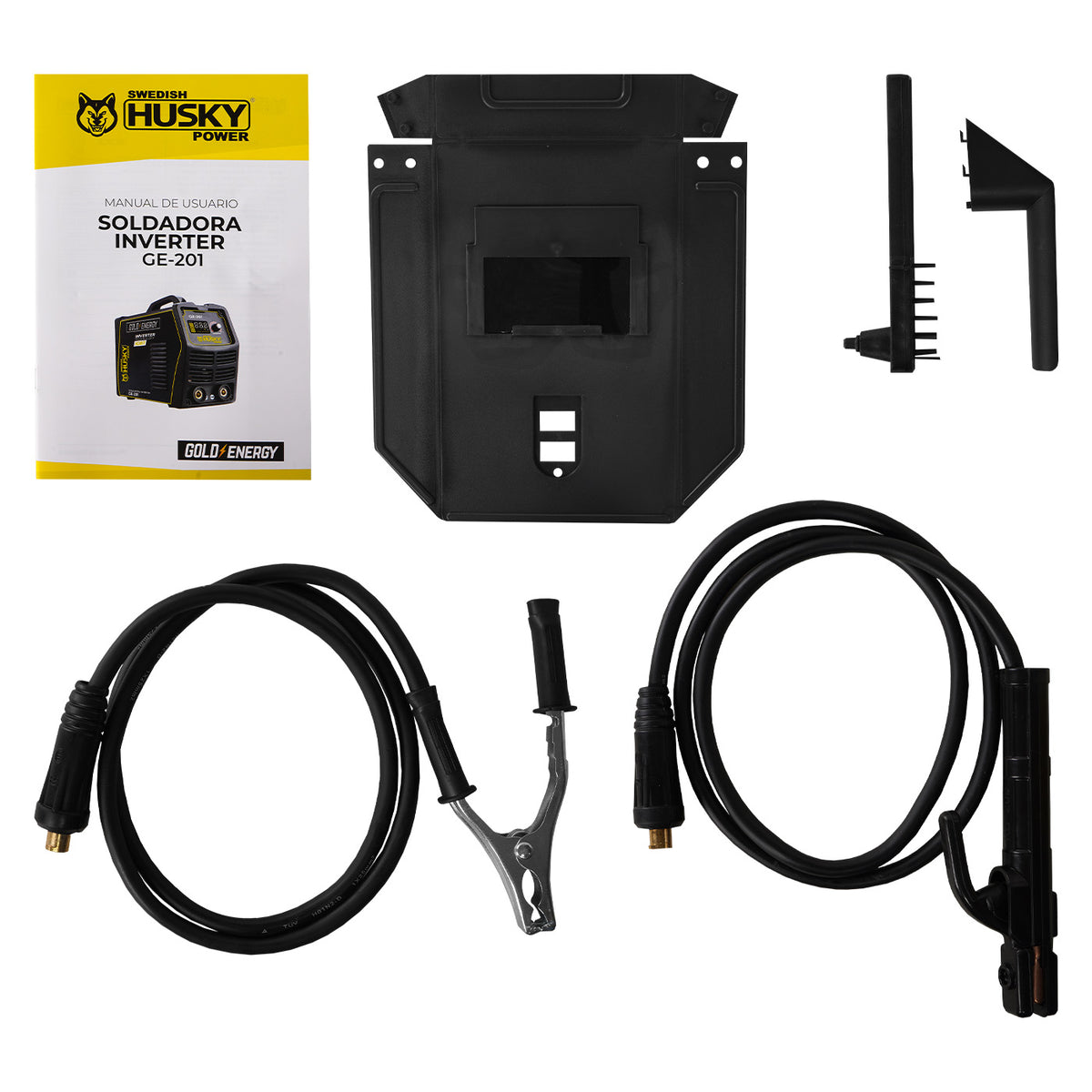 Soldadora inverter Husky Power GE-201 110/220 V, accesorios incluidos.