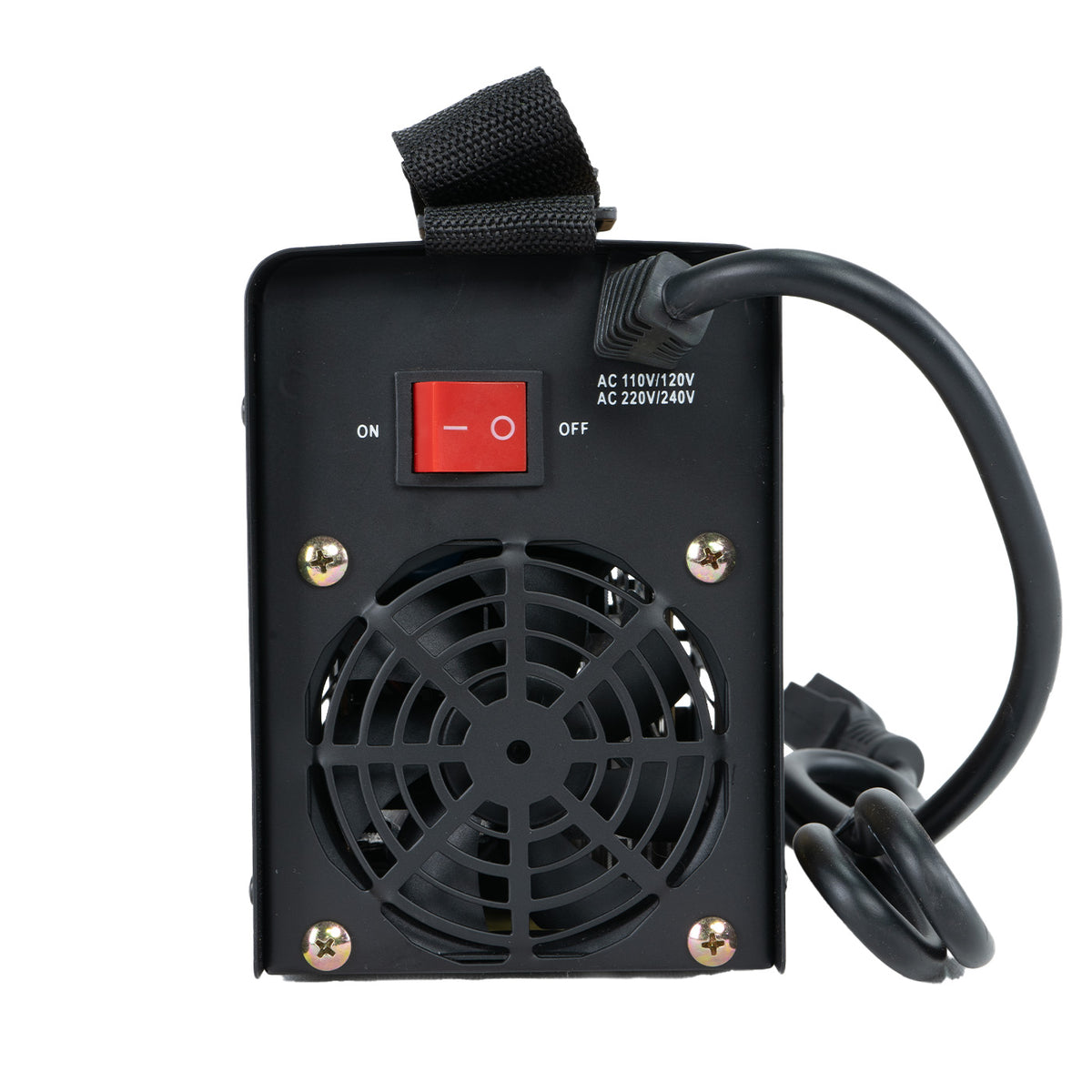 Soldadora inverter Husky Power HKS-140 110/220 V, vista trasera.